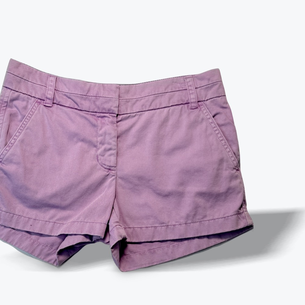 J Crew Chino Shorts Purple Cotton Twill Casual Summer 3 in Inseam 29 in Waist